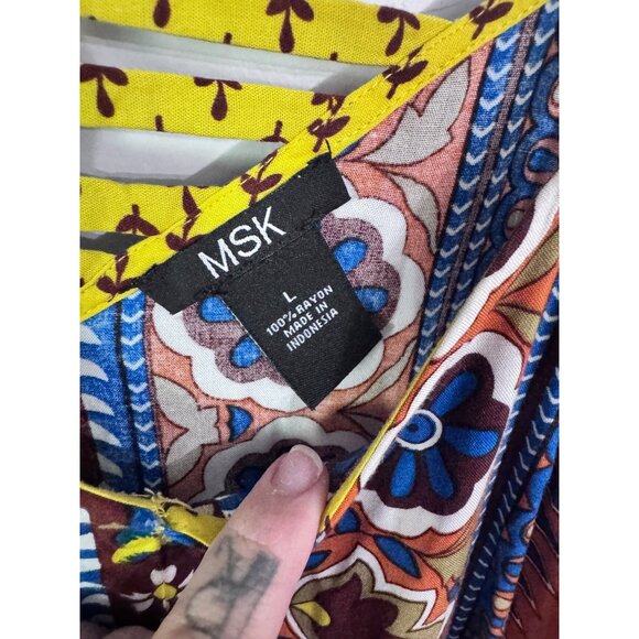 MSK romper boho chic hippy size L drapey geometric grunge - Picture 7 of 7